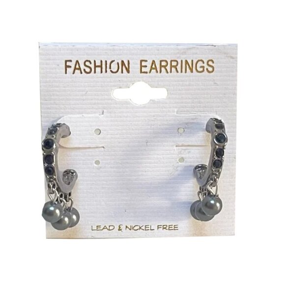 👋 3/$15 SILVER HOOP PARTY EARRINGS - Picture 1 of 4